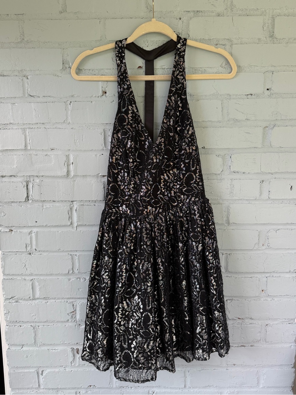 free press Black Sequin One-Shoulder Fit & Flare Dress